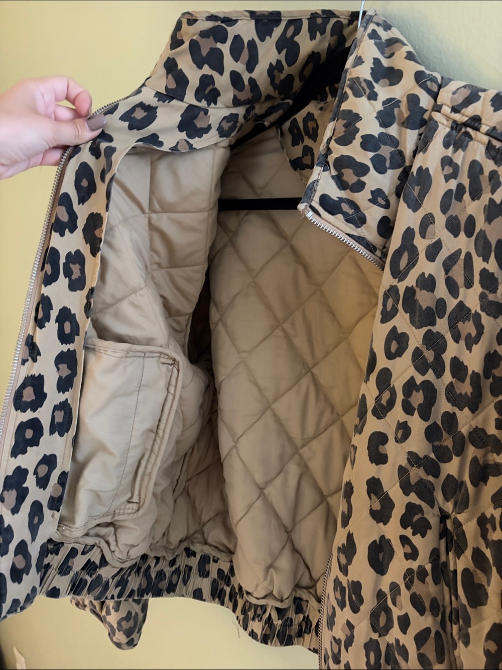 Blank NYC Leopard Print Puffer Jacket - Tan/Black - Picture 13 of 15